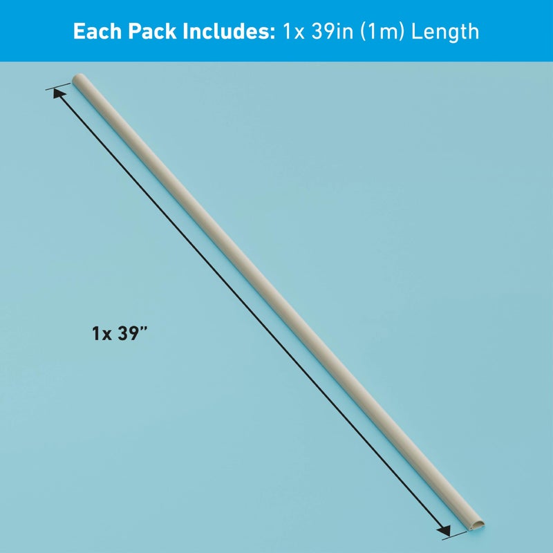 D-Line Half Round Cord Hider, Patented Cable Cover, Hide TV Wall Mount Wires, Raceway for Cords, Decorative Wire Covers, Paintable, Adhesive Cable Concealer, 1x 0.78in W x 0.39in H x 39in L, Beige - Image 4